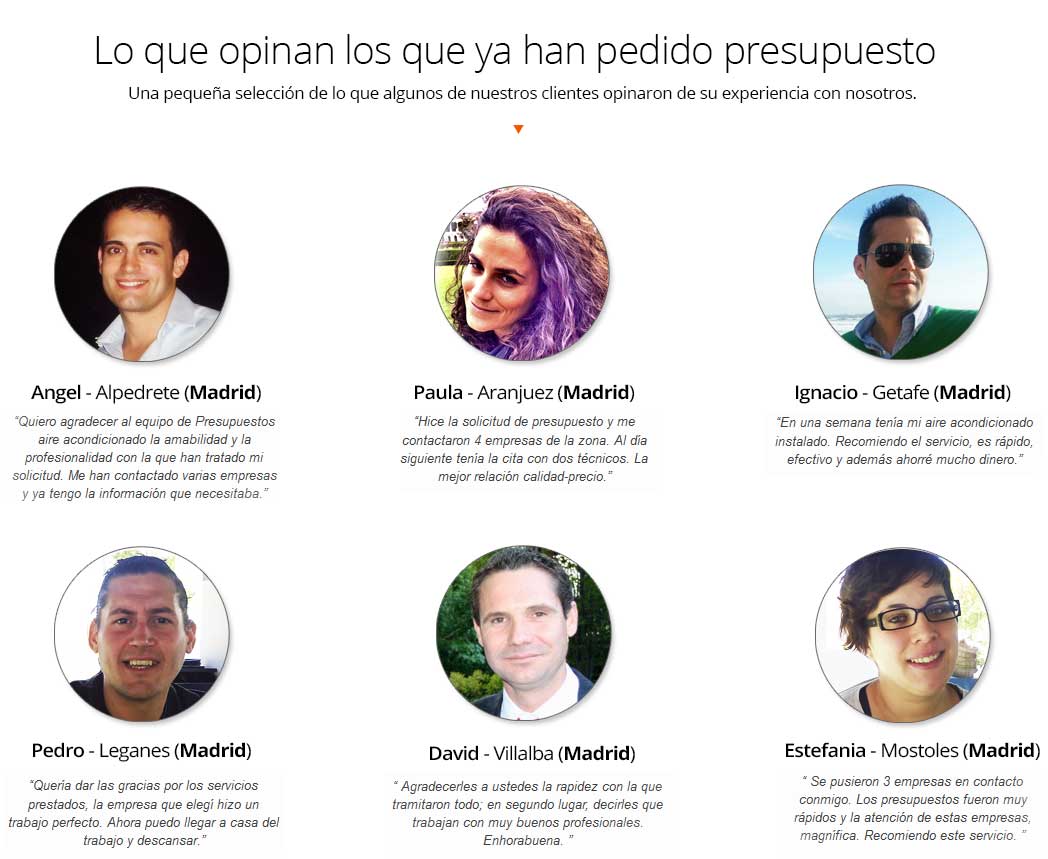 testimonios Testimonios Clientes